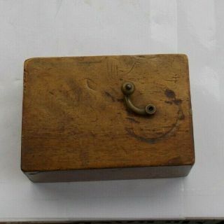 Vintage 4 " Wood Wooden Cased Crank Wind Music Box Player 1800 