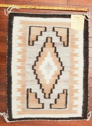Navajo Rug Handwoven 17x24 " Crownpoint Weaver Association Newmexico Wall Hanging