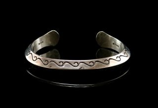 Mitchell Calabaza Kewa Pueblo Sterling Silver Carinated Cuff Bracelet Stamped