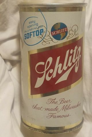 Schlitz 1960 Aluminum Soft Top• Flat Top Beer Can Milwaukee,  Wisconsin,