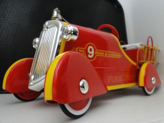 Mini Fire Engine Truck Pedal Car " Too Small For A Child Ride On " Metal Body Red