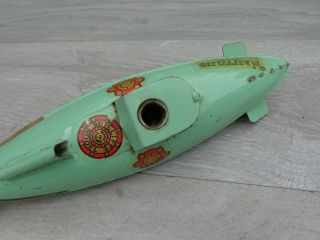 Vintage 1950 ' s SUTCLIFFE England Tin Plate Clockwork NAUTILUS Submarine Toy 3