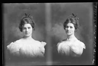 Glass Plate Negative 1880 Woman With Her Hair Up Double Exposure Look