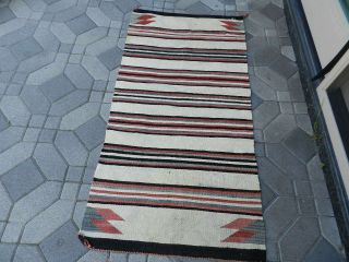 Old Navajo Blanket With Colors,  29 " X58 ",