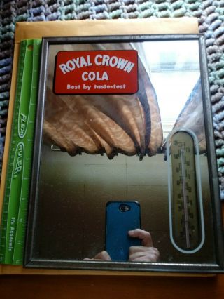 Vintage Royal Crown Cola Soda Thermometer Mirror