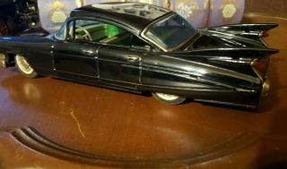 Bandai 11 " Inch 1959 Cadillac Large Sedan Black With Friction Motor