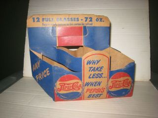 Vintage Pepsi - Cola Cardboard 6 Bottle Carrier; From " The Bottle Master " - Atlanta