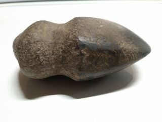 Authentic 3/4 Grooved Native American Stone Axe Head,  4 " L X 2 3/4 " W X 1 1/2 "