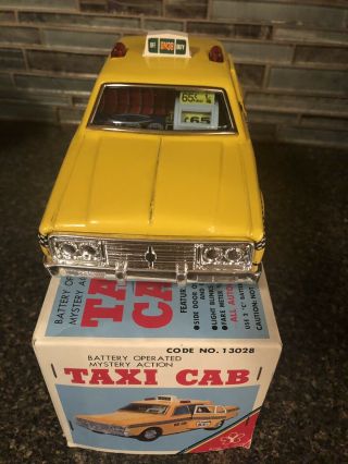 Vintage Yonezawa Battery Operated mystery action Taxi Cab Mode 13028 2
