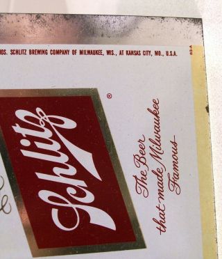 Tough C.  1960s Schlitz Unrolled Gold Flat Sheet Beer Can From Kansas City,  Mo