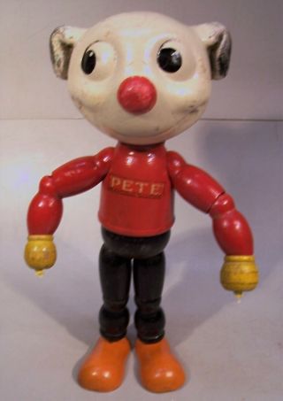 Vintage Pete the Pup Wood,  Segmented,  Jointed Cartoon Character by J.  L Kallus 2