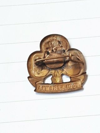 Vintage Serbian Girl Guide Promise badge/ Girl Scout enrolment pin Pre - WW2 2