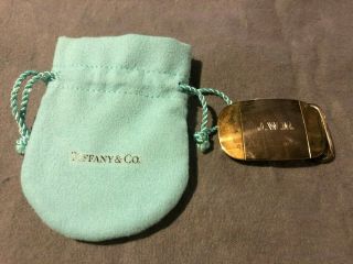Vintage Tiffany & Co.  Sterling Silver 14k Gold Belt Buckle Fits 1 " Belt Monogram