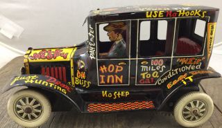 Outstanding Marx 1950s Wind - Up Tin Lithographed “old Jalopy” Toy
