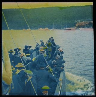 Tinted Glass Magic Lantern Slide On The River Yealm Dated 1919 Photo Devon
