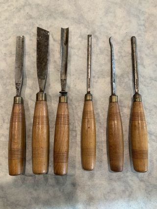 6 Piece Wood Tools Vintage Keen Kutter Chisel Set Wood Handles