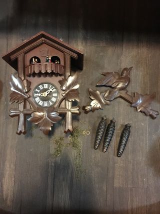 Vintage Cuckoo Clock Made In Switzerland Thorens Movement