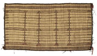African Tuareg Woven Straw Leather Carpet Mat Niger Bedouin Sahara Desert