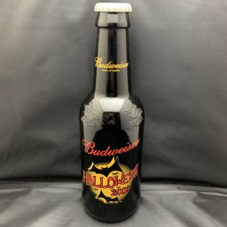 Large Budweiser King Of Beers Jumbo Glass Beer Bottle Bank Halloween 2000 15”