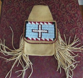 Plains Native American Beaded Belt Pouch