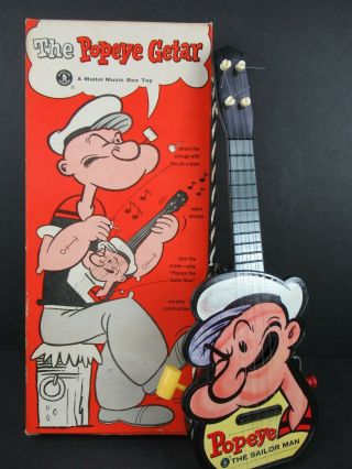 Vintage Mattel " The Popeye Getar " (guitar) Old Store Stock 14 " L