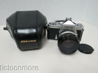 Vintage Nikon Nikkormat Camera Ft 4352909 W/ Nikkor - H Auto Lens 1:1.  8 F= 85mm