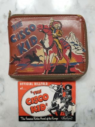Vintage 1950s The Cisco Kid Official Billfold Wallet Western Cowboy