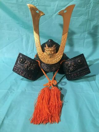 Japanese Samurai Cast Iron Helmet Decorative Display