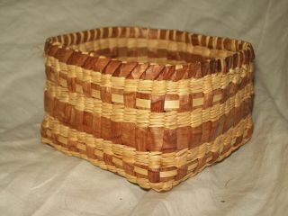 Northwest Coast Cedar Bark Basket - Native American Lummi Tribe - - Rose Lawrence