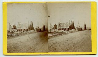 Ruins Of Grand Pacific Hotel Chicago Il Fire Disaster Vintage Stereoview Photo