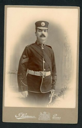Cabinet Card Soldier Of The British Army By J Hammes Of Poona India C1890