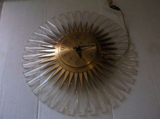 Vintage Mid Century General Electric Telechron Starburst Wall Clock Acrylic