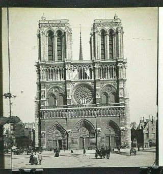 Church Of Notre Dame Paris France - Magic Lantern Glass Slide