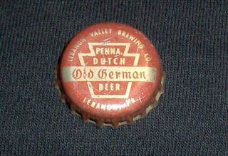 Old German Beer Pa Tax Cork Bottle Cap - Lebanon Valley,  Pa.