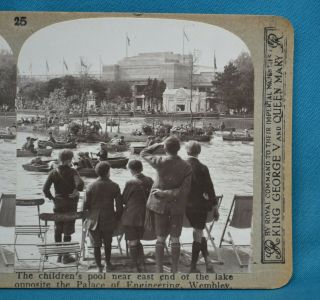 Scarce 1924 Stereoview Photo British Empire Exhibition Children 