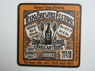 Beer Coaster Texas Brewers Festival Nov 18 & 19,  Austin,  Texas 107.  1 Kcsr
