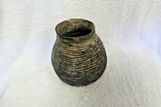 Anasazi Pottery Corrugated Jar (large) 6.  5 " X 6 "