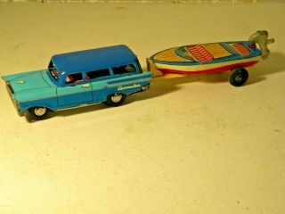 1958 Mercury Commuter Towing Boat Trailer Japan Tin Friction