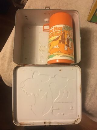 Vintage Metal Walt Disney “Fox And The Hound” Lunch Box With Thermos 3