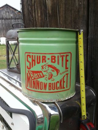 Vintage Hard To Find Shur Bite Minnow Bucket