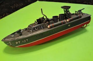Tin Japan Toy Boats Pt 107 From 1950 