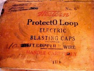 Vintage Western Blasting Caps Box No.  6 Wood Railroad,  Mining,  Military Caps Box 2