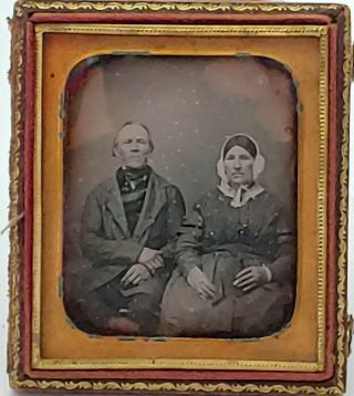 Daguerreotype Of Older Couple,  Full Case - Victorian