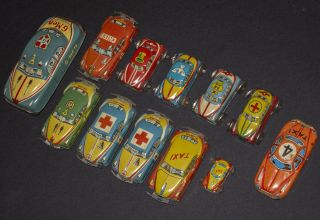 Vintage Tiny Tin Toy Cars - Japan