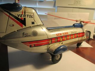 Alps Tin Litho Battery Op Vertol York Airways Helicopter - 1960s -