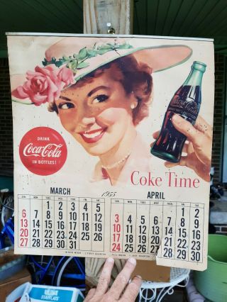 Vintage 1955 Coca Cola Calendar 5 Pages