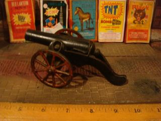 Antique Cast Iron Firecracker Cannon Field Gun