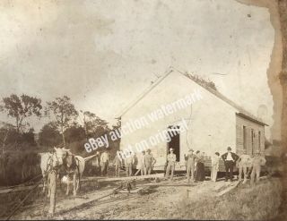 Turn Of The Century House Moving Horses Etc Old Vintage Photo Photograph