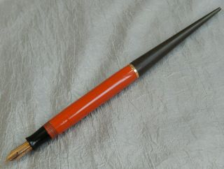 Vintage Parker Pen Duofold Fountain Desk Pen Brown Taper 06 - R