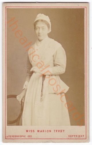 Victorian Stage Actress Marion Terry.  Cdv Photo